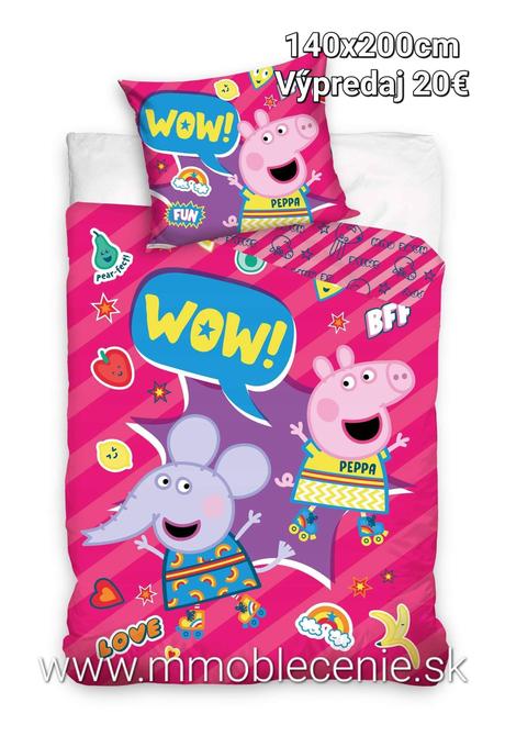 Posteľná bielizeň peppa pig 140x200, 