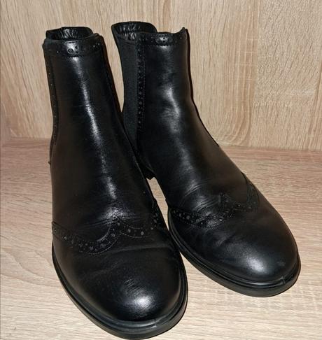 Prechodné čižmy ecco, kožené v.40,5 - 26cm, ecco,40
