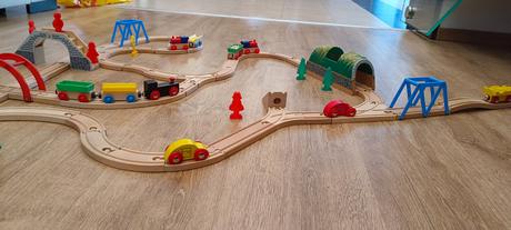 Drevená vláčiková zostava 76 ks, zn.carousel, 