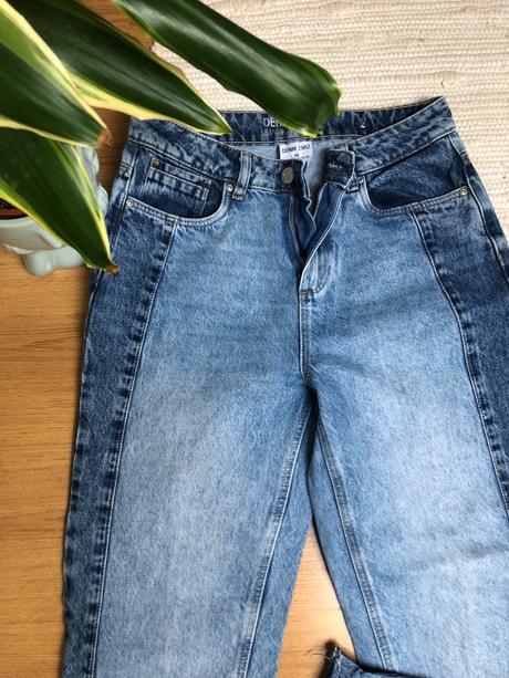 Modré džínsy boyfriend dvojfarebné, denim,38