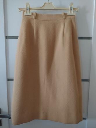 Flaušová sukňa krémovo žltá, s