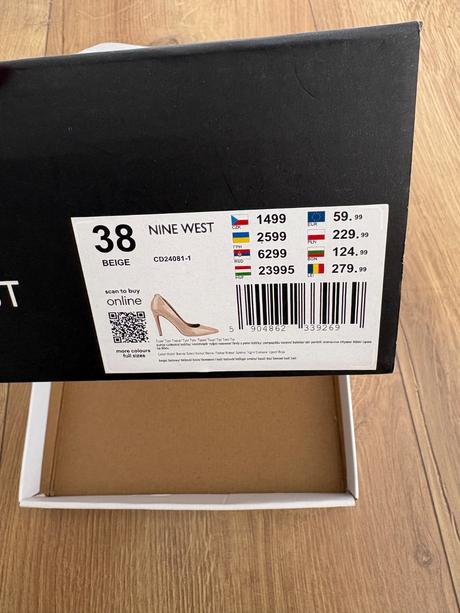 Béžové lodičky, nine west,38