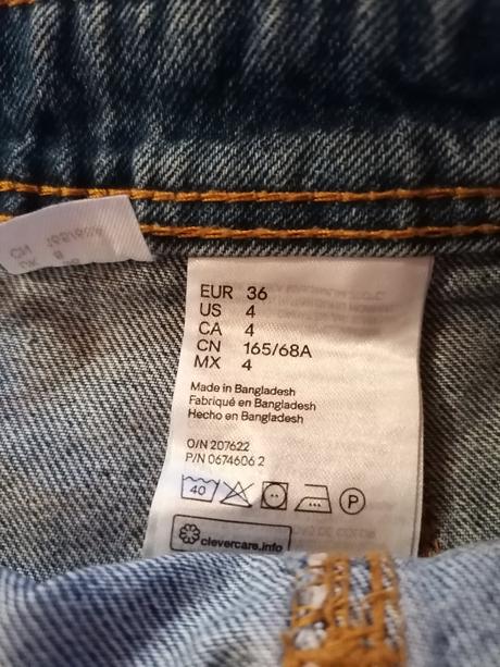 Rifľová sukňa, h&m,36