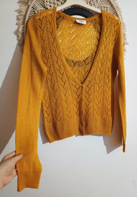 Horčicový sveter gina, gina,xl