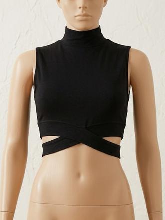 Prekríženy crop top, l