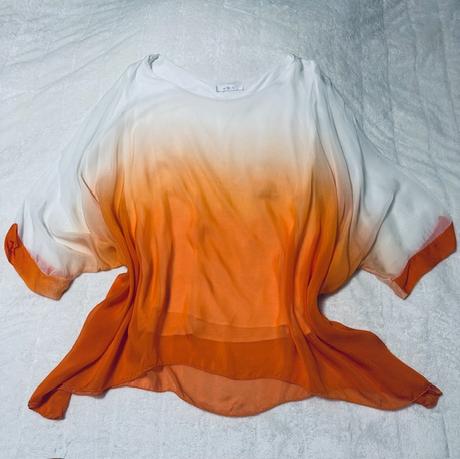 Letný nohavicový komplet bielo oranžový, 