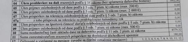 Rada ohľadom vyplnenia daňového priznania