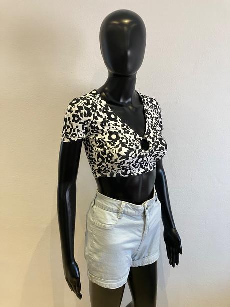 Dámsky kvetovaný crop top terranova (xs), terranova,xs