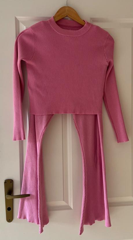 Ružový komplet nohavice a top, xs/s, xs