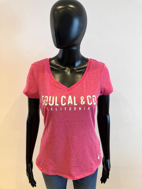 Dámske ružové tričko s nápisom soul cal (38), m
