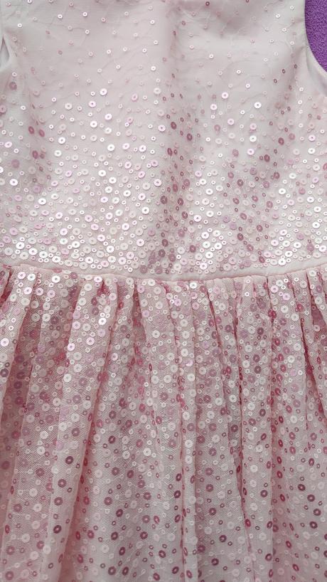 Nádherné flitrované tylové šaty ružovej farby hm, h&m,128