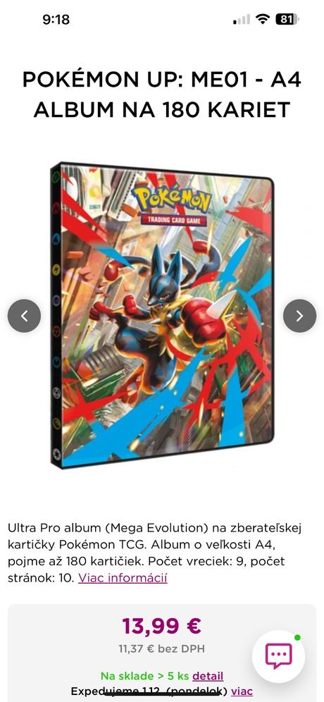 Pokémon veľký album na karty a4,