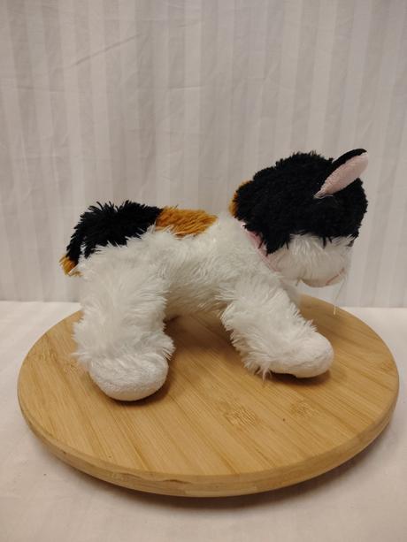 Plyšová viacfarebná mačka, modré oči, 19 cm, 