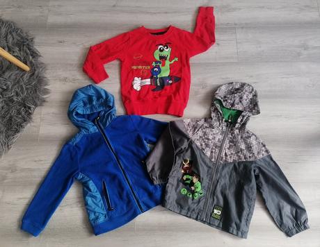 Mikiny + tenká bundička 116, 104–116