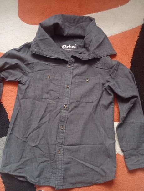 Šedá frajerska košeľa 11-13 r., rebel,158