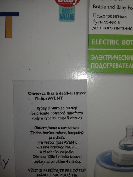 Ohrievač fliaš, avent