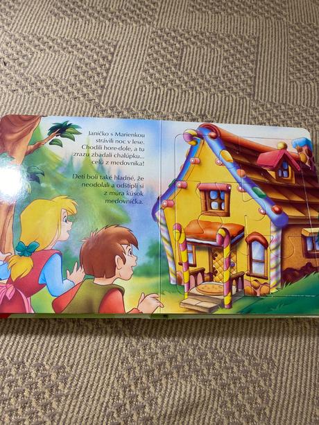 Rozprávka medovníková chalúpka s 6 obrázkami puzzl,