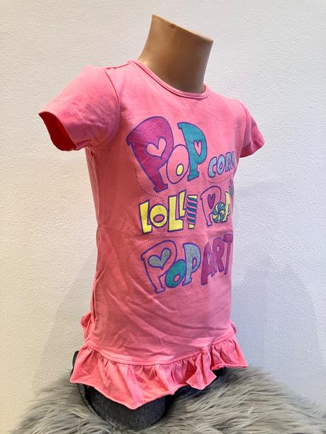 Dievčenské tričko s volánom a nápisom ovs 5-6 r., ovs,116