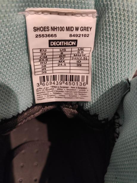 Turistické trekové topánky quechua, 39