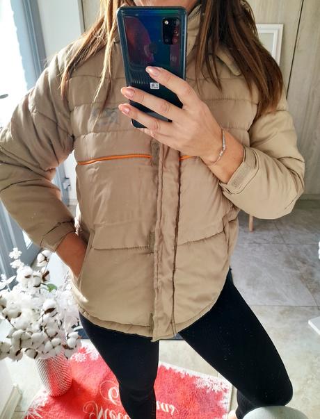 Béžová zimná bunda-152, 152