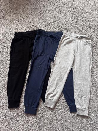 Tepláky h&m 128, 3 ks, bez zateplenia, h&m,128