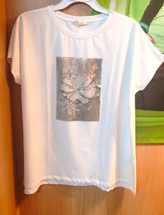 Béžové tričko s krátkym rukávom, 38 - xl