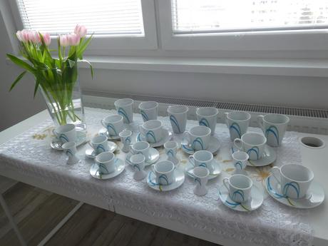 Porcelánová sada na čajík+kapučíno+kávičku-nová, 