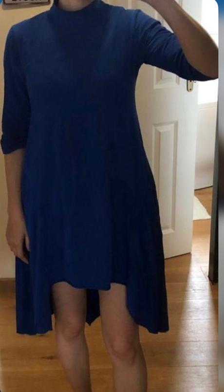 Kráľovsky modré asymetrické šaty s/m, 38