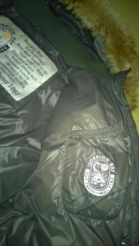 Zimná paperová bunda s pravou kožusinou 134/146/52, 146