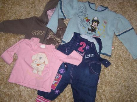 4 kusy oblečenia - nohavice - 2x pulóver- bundička, 68–80