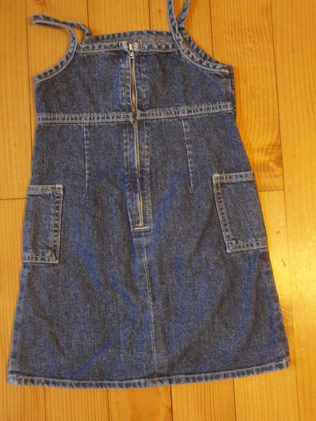 Riflové šaty na ramienka - pre 3-4r, 98