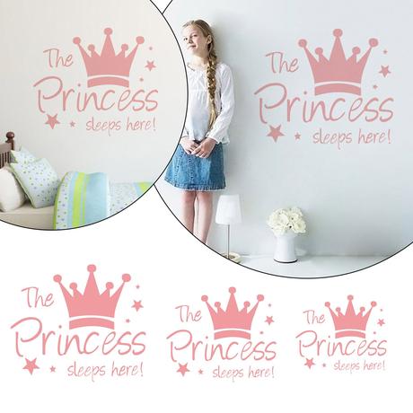 Veľká samolepka na stenu princezná+ zrkadlo srdce, 