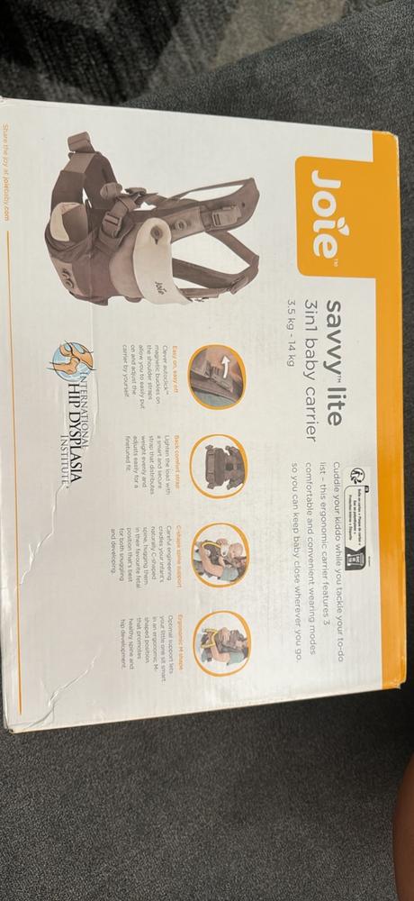 Joie nosič savvy body carrier - cobble stone sivý,