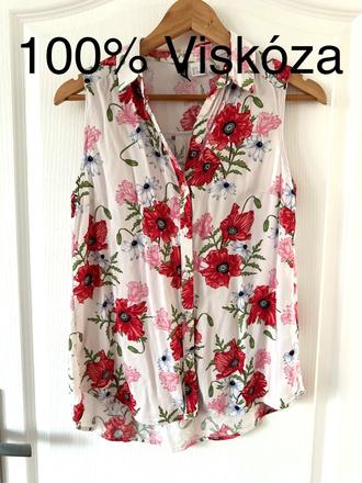 Viskózová blúzka s kvetmi, h&m,s