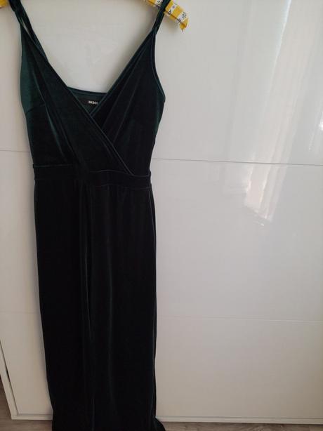 Zamatový overal smaragdový, xs