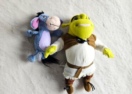 Plyšová hračka shrek a somárik,