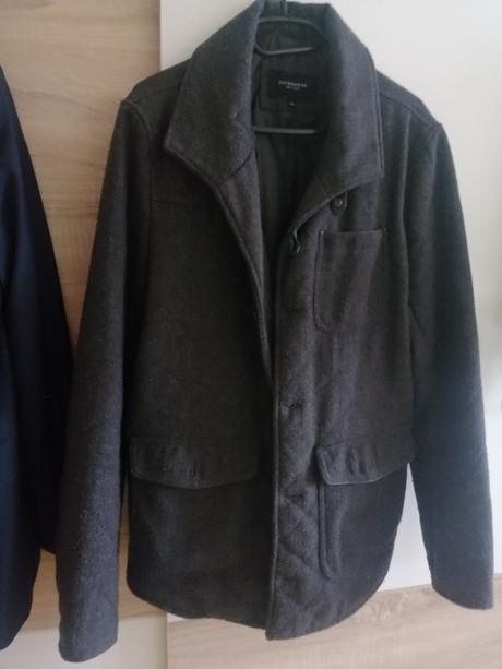 Pánsky, chlapčenský kabát šedý tmavý veľk. m/l, m