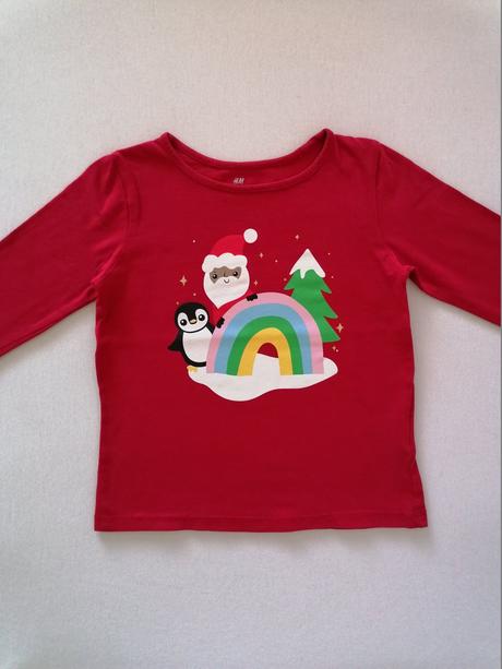 Tricko 98/104 so zimnym motivom, h&m,98