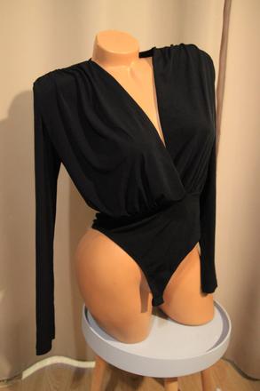 Čierny elegantný body top, m, m
