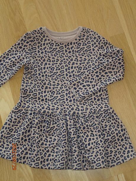 Teplé trigrikové šaty-tunika +čierne legíny zatepl, f&f,122