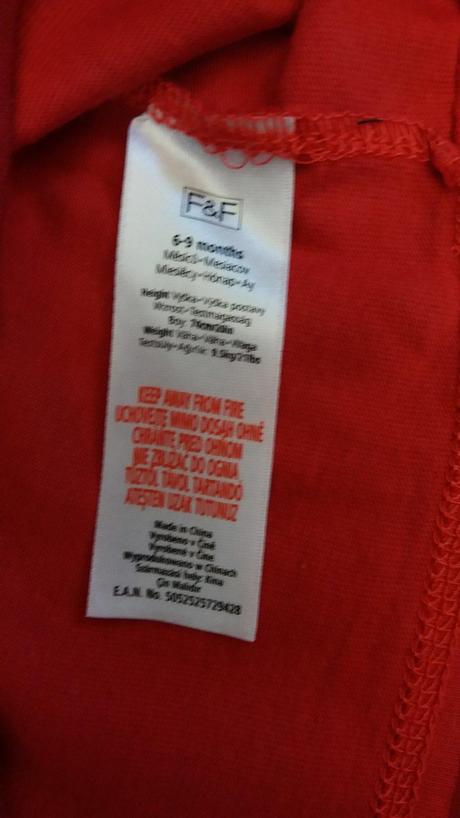 Pruhované červené tričko, f&f,74