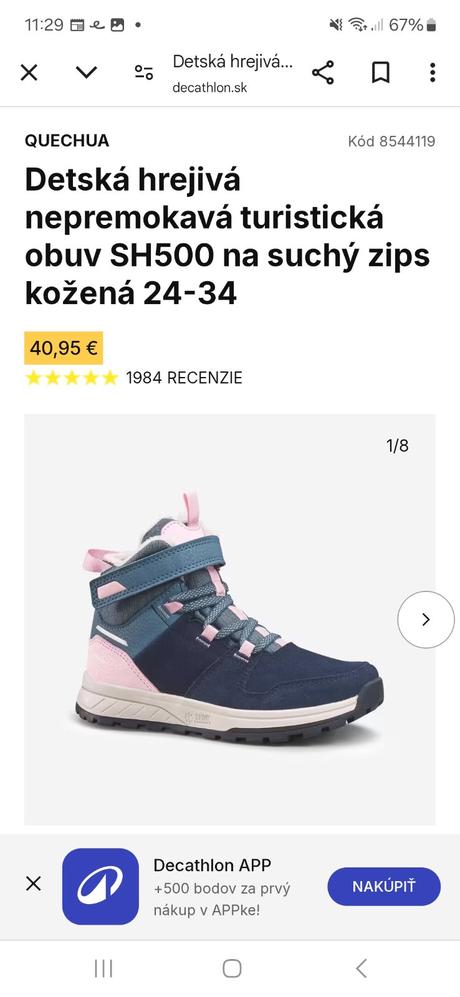 Topánky na zimu- kožené, quechua,34