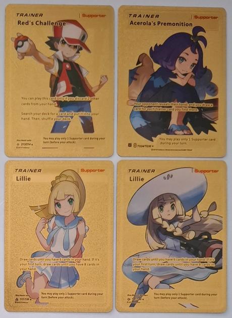 Pokémon karty zlaté plastové (30 ks),