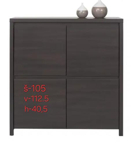 Komoda -black red white, 