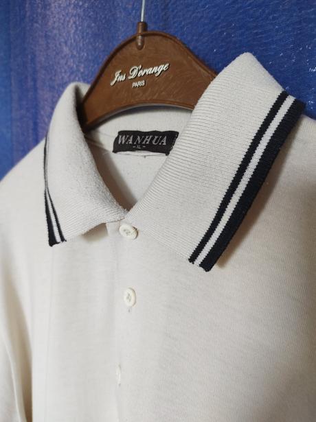 Smotanová polokošeľa s čiernym lemom, xl