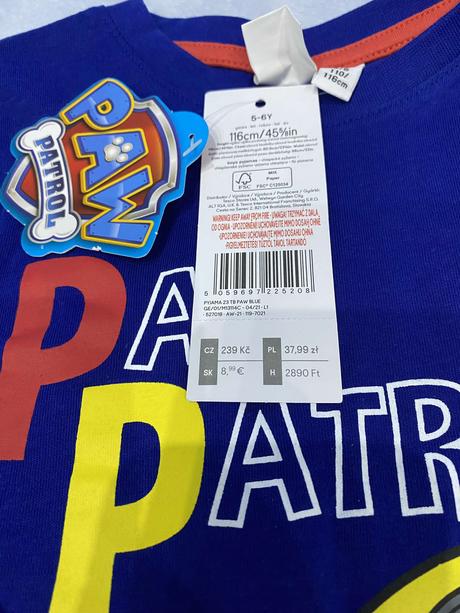Pyžamo paw patrol 116 - nové, nickelodeon,116