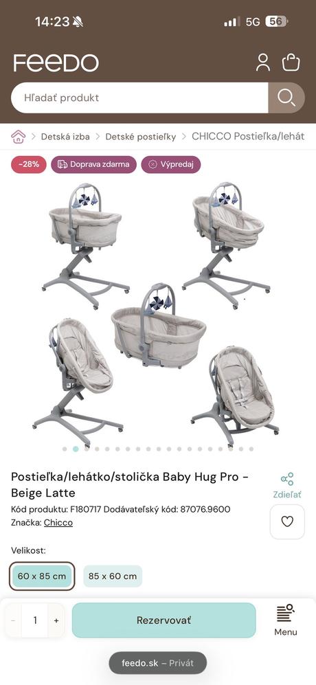 Chicco baby hug  5v1, šírka (cm): 60,dĺžka (cm): 90