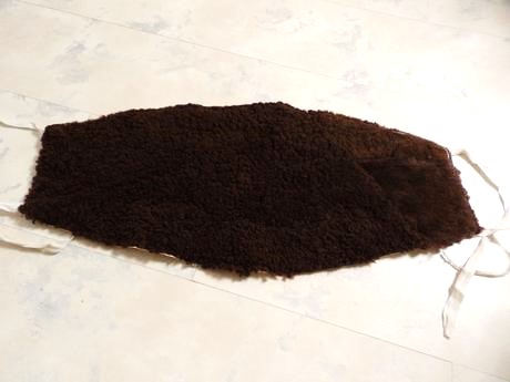 Kožušinový ľadvinový pás/ strihaný baran,