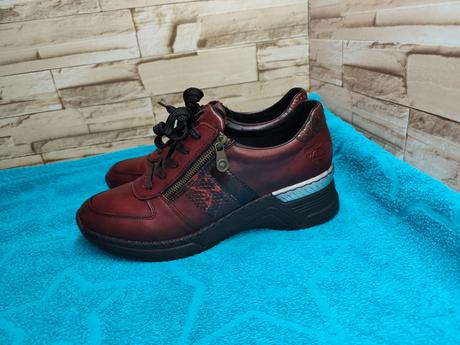 Rieker 42 - dámske kožené bordové topánky, rieker,42