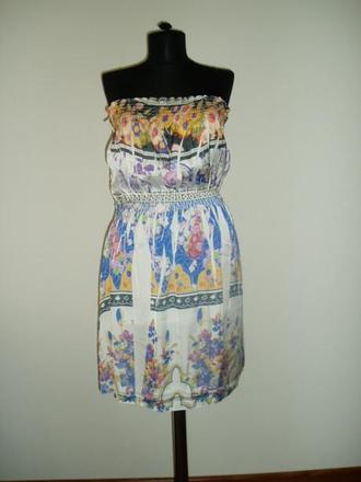 Hodvábne šaty s potlačou m, m